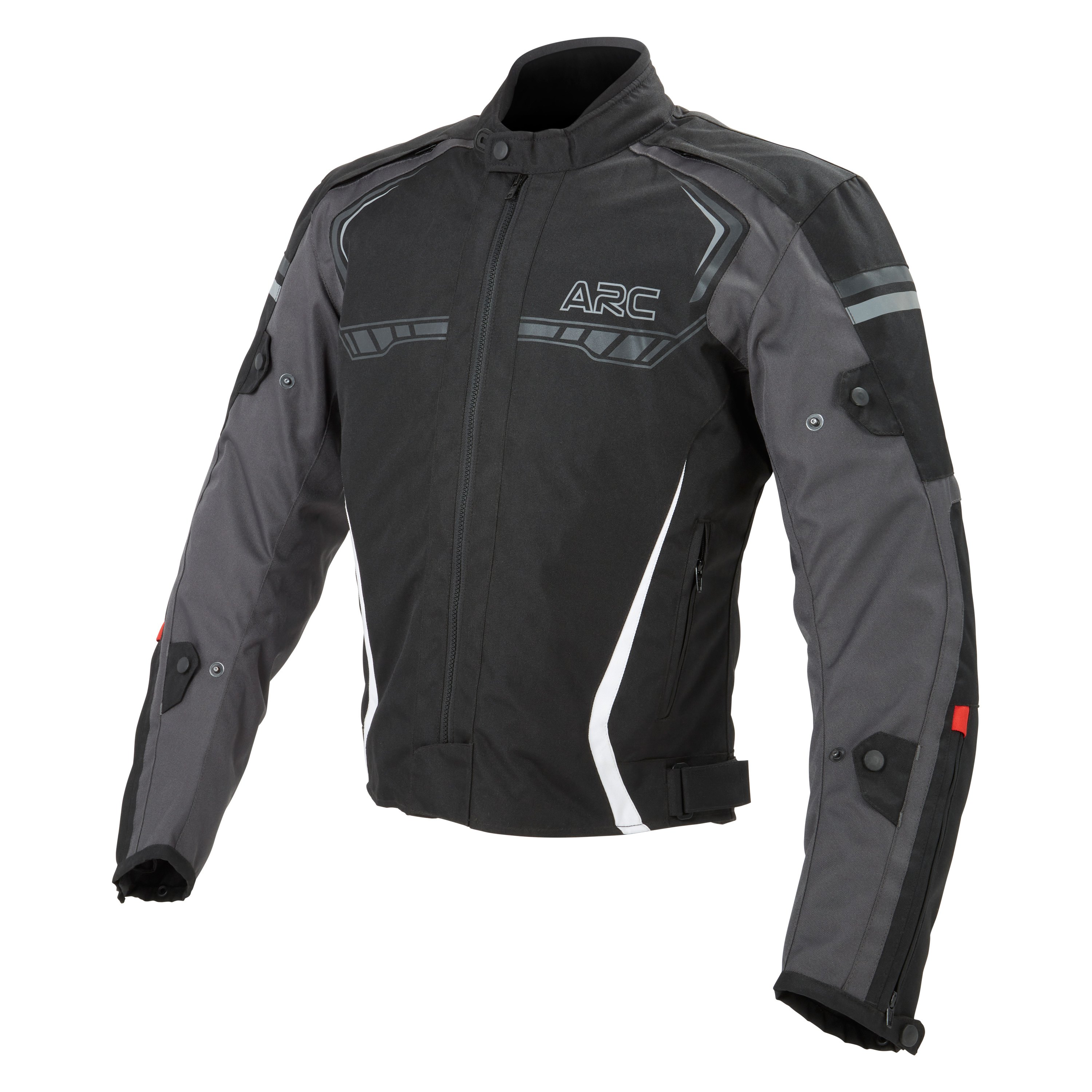ARC Moto Gear® MJ-013-XX-BK - Empire Men's Jacket (2X-Large, Black/Gray ...