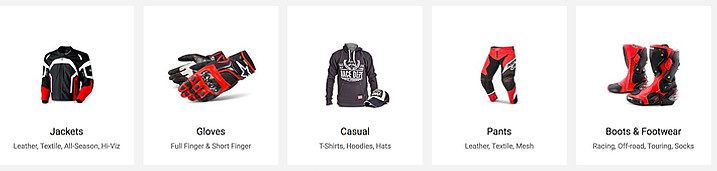 Motorcycle Riding Gear Variety