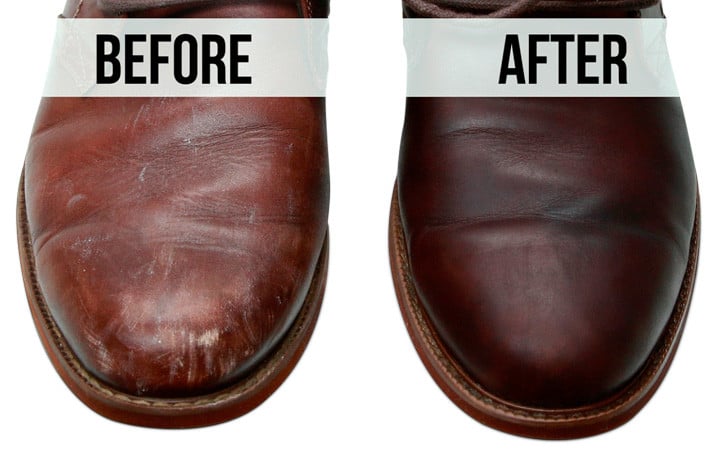 Leather Boots Before / After Cleaning