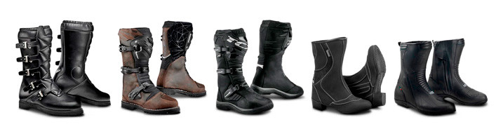 Sidi Scramble Rain Boots / TCX Drifter Waterproof Men's Boots / TCX Baja Gore-Tex Men's Boots / FirstGear Zenster Women's Boots / Gaerne G-Durban Boots