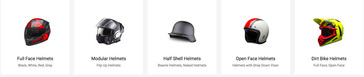 Motorcycle Helmets Variety