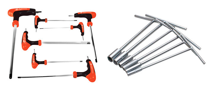 T-handles For Internal Socket Head Bolts / T-handles With Deep Well Sockets For External Hex Fasteners
