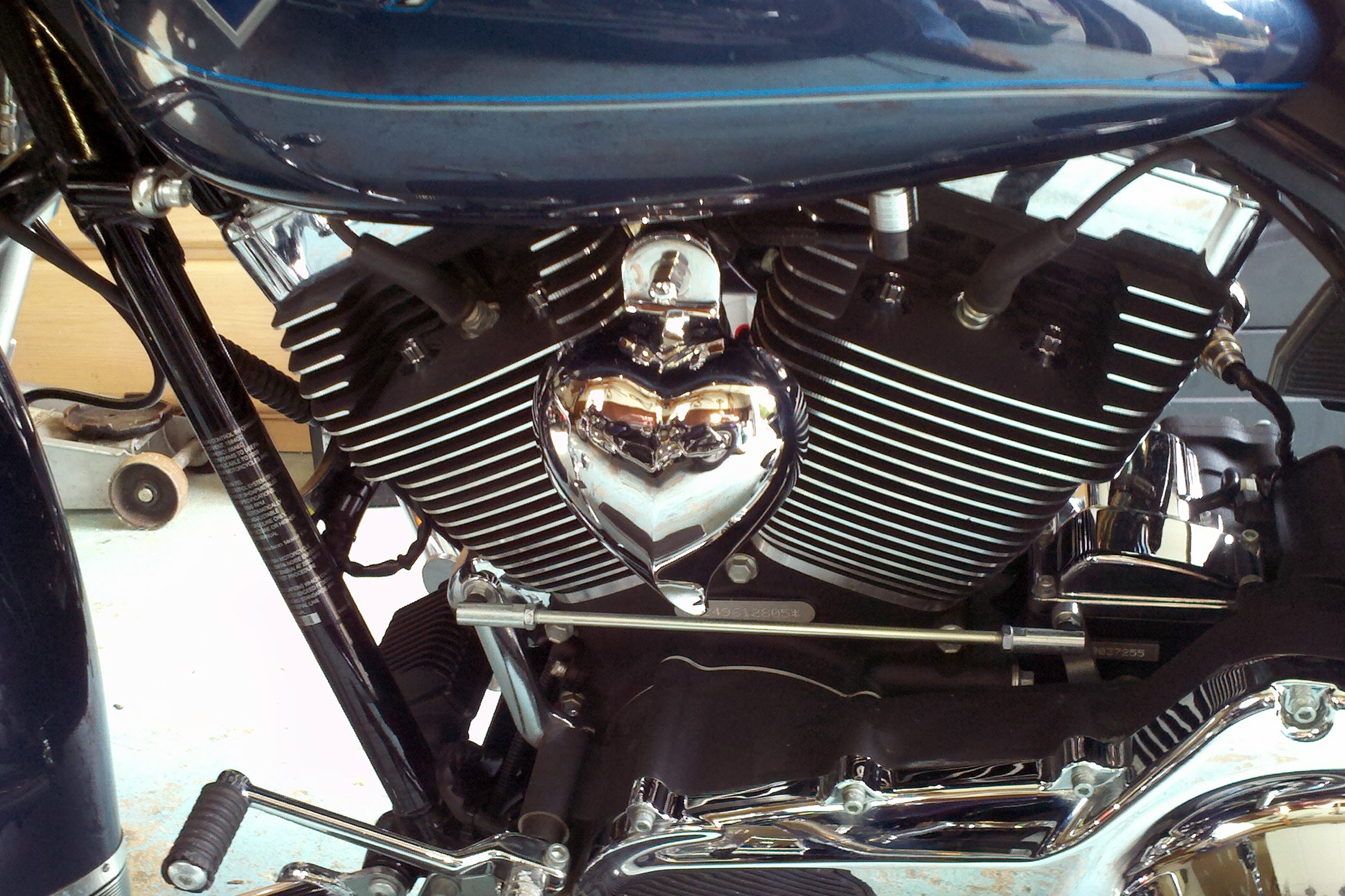 Harley Show Chrome Angel Wing Heart Horn Cover 