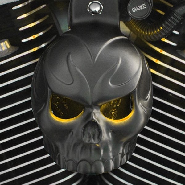 Harley Davidson Textured black powder coat SKUPCET1 Skull Horn Cover
