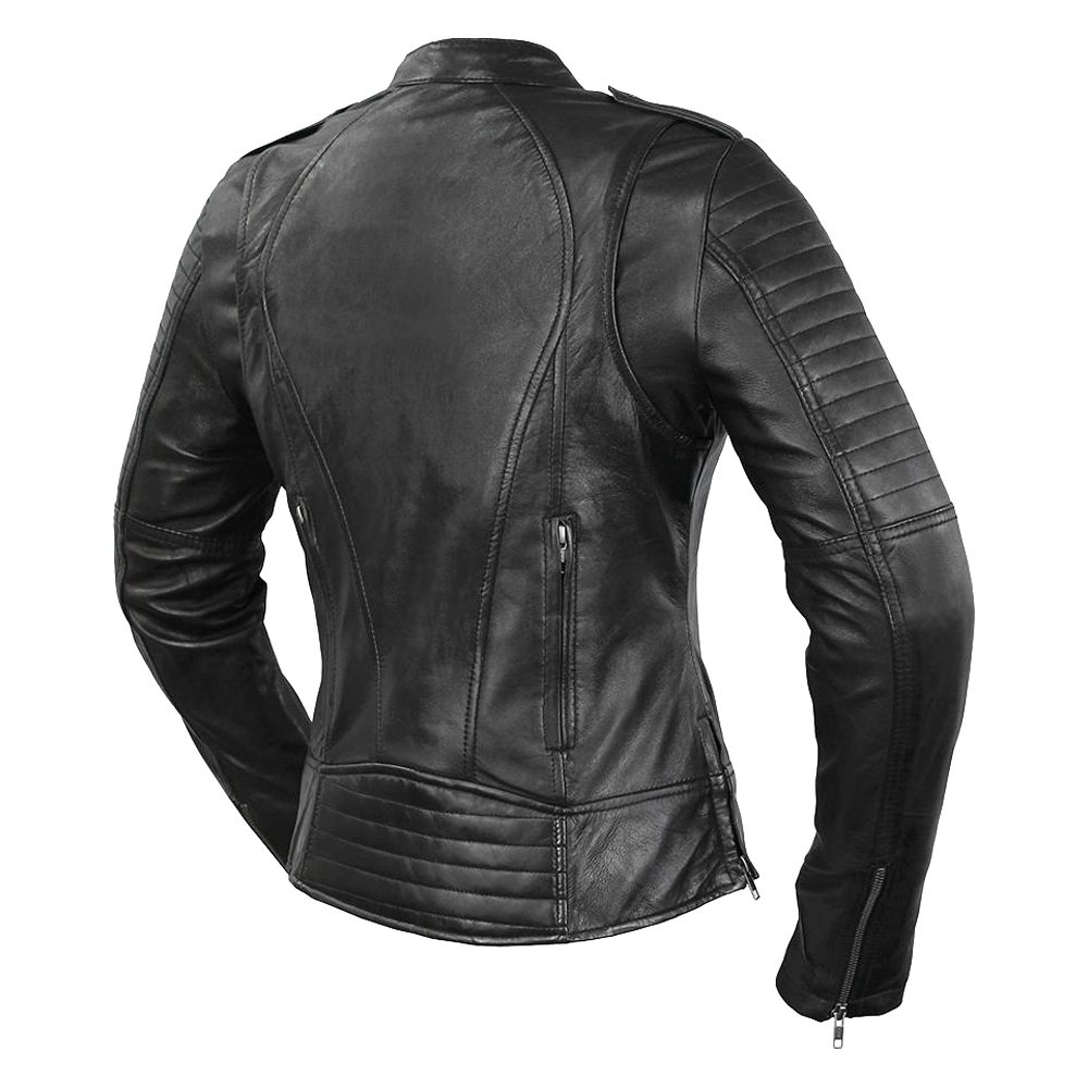 First Manufacturing® Fil104chmz Xxl Blk Biker Womens Leather Jacket