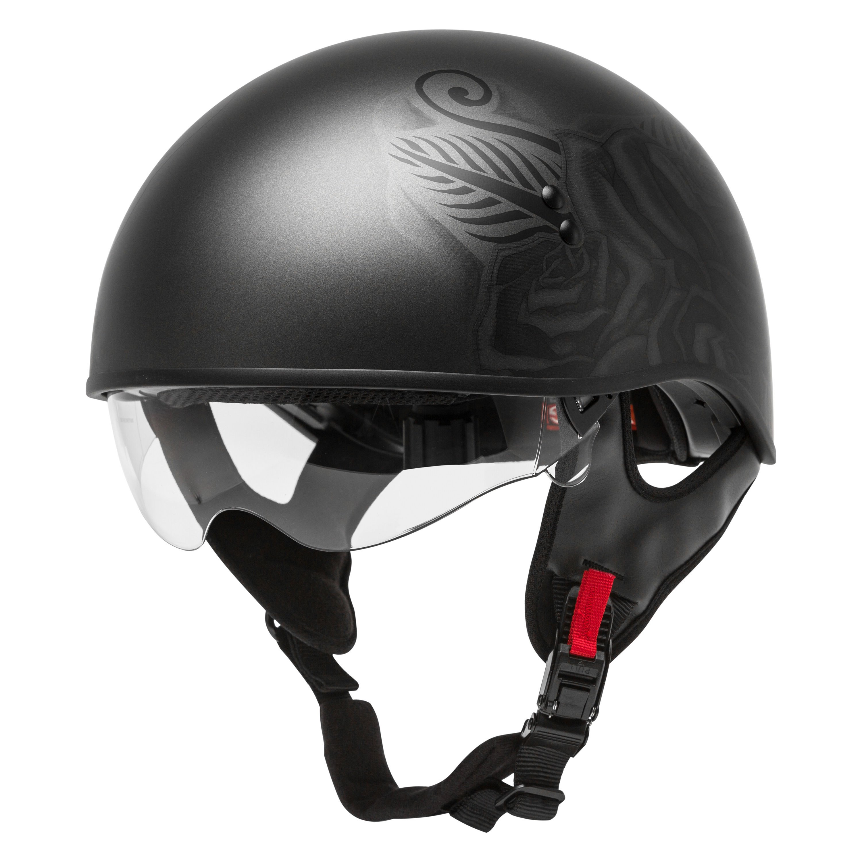GMAX HH-65 Naked Devotion Helmet Matte Black/Silver Lg | eBay