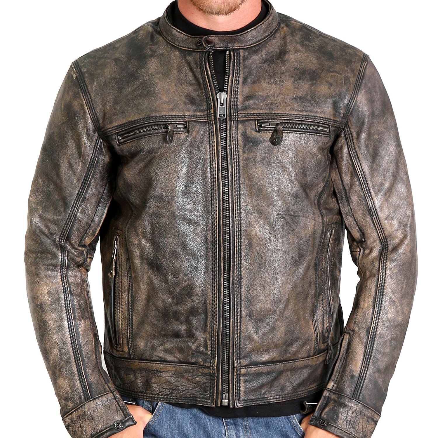 Hot Leathers® - Distressed Men's Leather Jacket - MOTORCYCLEiD.com