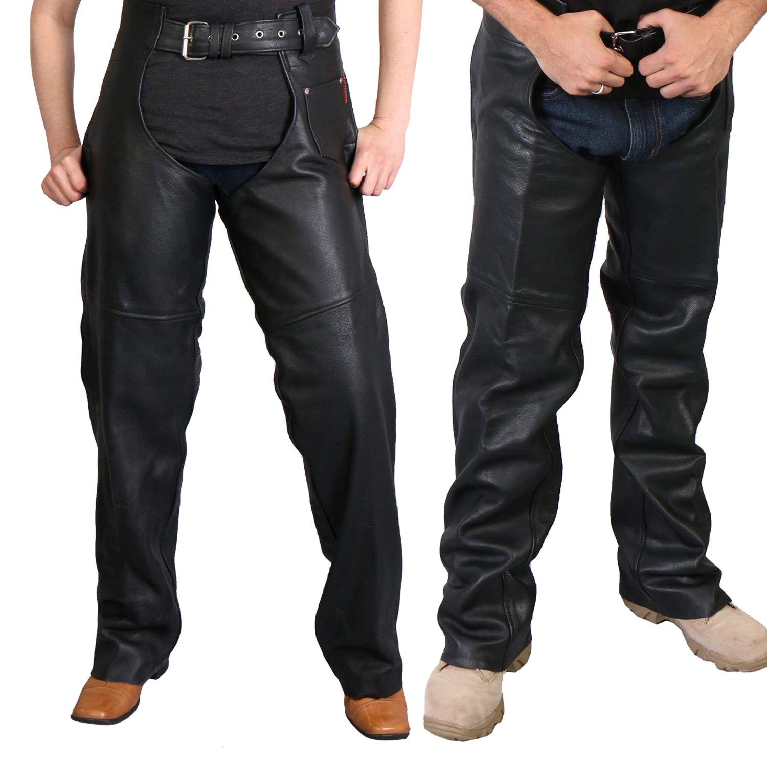 Hot Leathers® 1447 - Best Quality Unisex Leather Chaps (2X-Small, Black ...