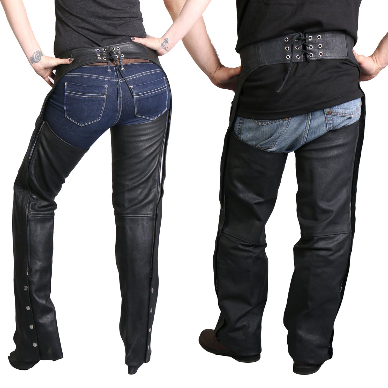 Hot Leathers® - Fully Lined Unisex Leather Chaps - MOTORCYCLEiD.com