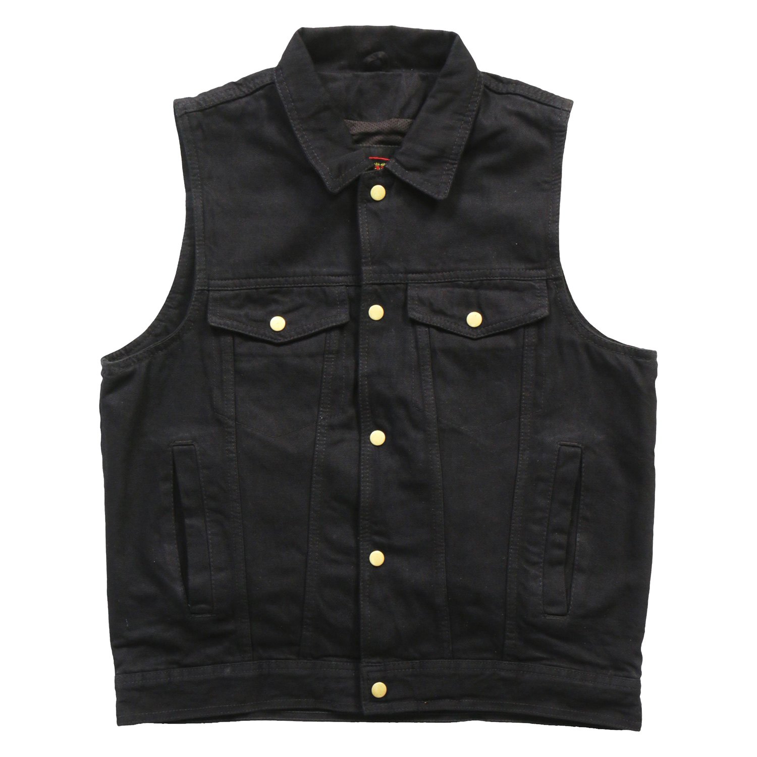 Hot Leathers® 13518 - Men's Denim Vest (2X-Large, Black) - MOTORCYCLEiD.com