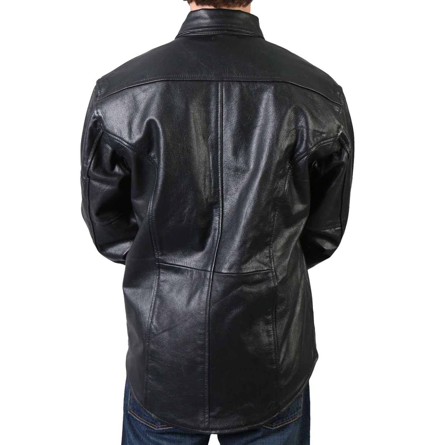 Hot Leathers® 857 - Leather Shirt (2X-Large, Black) - MOTORCYCLEiD.com